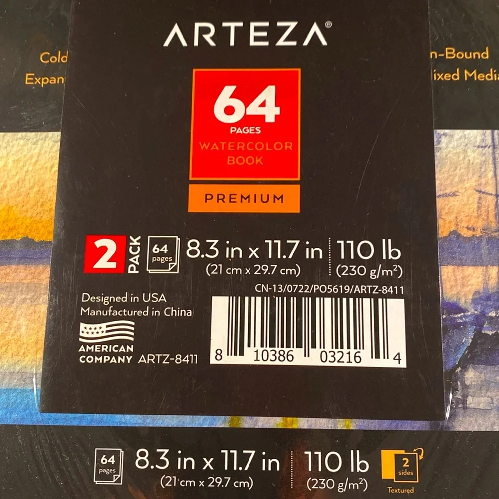 ARTEZA - Premium 2 pack Watercolor Book (lot 4 books)